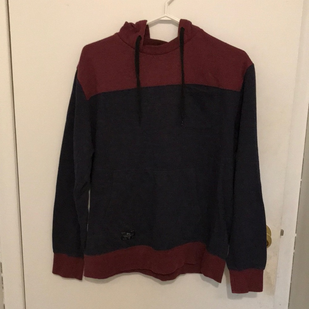 Imperial Motion Men's Red and Dark Gray Hoodie Size Medium